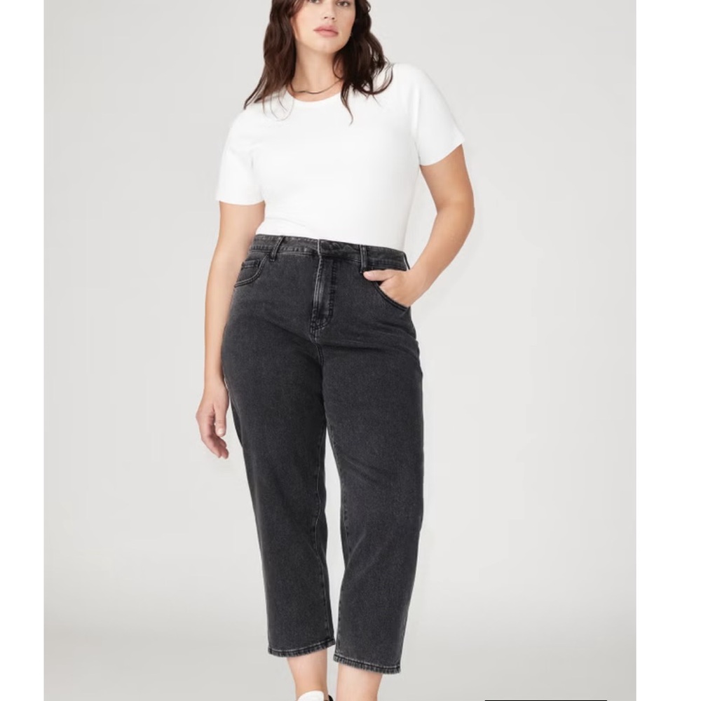 Eloquii Charcoal Cropped Jeans